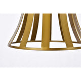 Living District Lily 1-Light Mid-Century Metal Pendant In Brass Finish