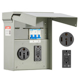 VEVOR Temporary Power Outlet Panel, RV Electrical Breaker Box with Prewired 50 Amp & 20 Amp GFCI Receptacle Circuit, Weatherproo