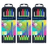 Rediform PSY191094-3 Schneider Lineup Fineliner Pens - 4 Per Pack - Pack of 3