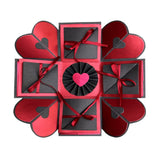CRAFTED WITH PASSION Exploding Box Surprise Gift Box/Unique Gifts For Birthday/Anniversary/Handmade Greetings Card (Maroon & Bla