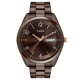 Timex Classics Analog Watch For Man With Brown Round Dial & Brown Stainless Steel Bracelet Band Water Resistant Men'S Wrist Watc