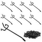 suiwotin 100pcs 4 Inch Pegboard Hooks, Stainless Steel Peg Board Shelving Hook, Garage Pegboard Tool Organizer for 1/4, 3/16, 1/