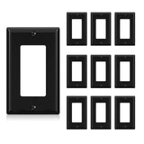 AIDA 1-Gang Standard Light Switch Cover Plate, Decorative Outlet Covers, Glossy Black, 10-Pack Unbreakable Polycarbonate Wall Pl