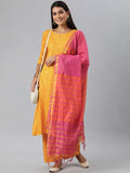 Gosriki Women'S Rayon Cotton Straight Foil Printed Kurta Palazzos And Dupatta (Client-Yellow-New_Xxl-Yellow_Xx-Large),Yellow,2,B098NZCF2Y