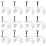 Jadaol 8mm Wide Design Cable Clips with Nails for Round Ethernet Cables, Cord Clips for Wall, Nail-in Wire Tacks for Cat5/Cat6/C