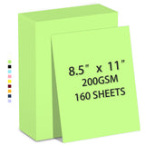 160 Sheets Cardstock Paper 8.5 x 11 Heavyweight Weight 200gsm Green Card Stock Paper Printing, Crafts, Invitations | Smooth Prin
