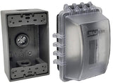 Sealproof 1-Gang Weatherproof Exterior in Use Outlet Cover and Box Kit - Metallic Electrical Outlet Box and UL Extra Duty, Locka