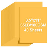 Cardstock 8.5 X 11, 40 Sheets Light Yellow Card Stock, 65lb/ 180gsm Copy Paper, Cardstock Printer Paper for Art, Drawing, Invita