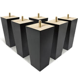 AORYVIC 6 inch Furniture Legs Black Couch Legs Set of 6 Ottoman Replacement Sofa Legs for Sectional, Dresser, Recliner, Nightsta