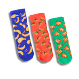 Thela Gaadi Snack Attack Pure Cotton Printed Mid Crew Socks For Men & Women | Odour Free, Breathable, Free Size | Funky & Quir