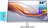 HP Series 5 524sh Monitor (Replaces M24h) 24 FHD IPS 300 Nits Display w/Docztorm USB Port Expander, 1x HDMI, 1x VGA, Flicker-Fre