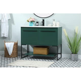 Elegant Decor Sloane 40 Mdf And Steel Single Bathroom Vanity In Green