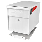 Mail Boss 7109 Curbside Steel Post Mount Security Locking Mailbox, Alpine White
