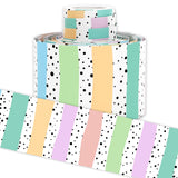 Whaline 32.8ft Bulletin Board Borders Pastel Color Dot Stripe Die-Cut Rolled Border Trim for Back to School Classroom Office Cha