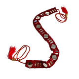 Banjara Kamarbandh Bohemian Kamarpatta Fabric Red Color Mirror Work & Latkan Fashion Adjustable Fancy Waist Belt For Women & Gir
