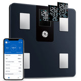 GE Smart Scale for Body Weight and Fat Percentage with Allinone LCD Display, Digital Bathroom Weight Scales Bluetooth Recharge