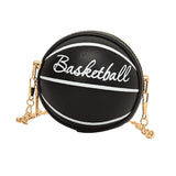 Merishopp Basketball Shaped Purse Casual Mini Round Ball Bag For Street Work Commuting Black| Premium | Waterproof | Travel Frie