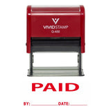 PAID by Date Self Inking Rubber Stamp (Red Ink) XLarge