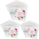 Birthday Popper 100 Pcs Floral Thank You Gift Pouches, 10 x 10 cm