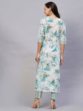 Anni Designer Women'S Cotton Blend Printed Straight Kurta With Pant (Ps-Rama-Green-Nw_5Xl_Green_Xxxxx-Large),Rama Green,5XL,Cotton Blend,Regular,Kurta