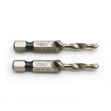 TEMO 2 pc 832 Combination Drill and Tap Multi Use Deburr Countersink Hex Bit