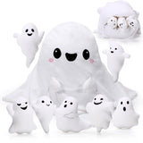Liliful 16 Inch Halloween Ghost Plush Toy Sets Ghost Stuffed Animal Mommy Pillow with 7 Cute Plush Babies Soft Funny White Plush