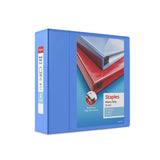 Staples Heavy Duty 4-inch 3-Ring View Binder, D-Ring, Periwinkle (ST56293-CC)