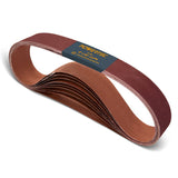 POWERTEC 424208A 2 x 42 Inch Sanding Belts, 80 Grit Aluminum Oxide Belt Sander Sanding Belt for Belt Sander, Belt and Disc Sande