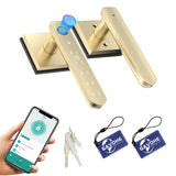 Gavdhe Gold Fingerprint Door Lock Smart Finger Print Door Knob Keyless Bedroom Door Lock with Keypad App Control Easy Installati