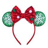 JIAHANG Christmas Mouse Ears Headband Sequin Bow Hair Band, Festival Party Children Decoration Costume Headwear Hair Accessories