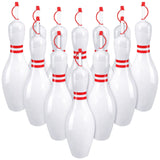 Funtery 24 Set Bowling Lovers Gifts for Men Women 25 oz Reusable Bowling Pin Plastic Water Bottles with Straws and Lids Sports F