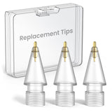 Delidigi 3 Pack Replacement Tips Compatible with Apple Pencil Pro/2nd Generation/1st Gen/USB C, Wear-Resistant iPencil Nibs Acce