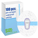 100 Pieces Shower Waterproof Patch Transparent Waterproof Adhesive Patch Compatible with G6 Overpatch Transparent Stickers Long