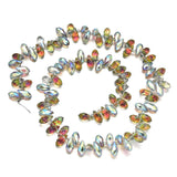 200pcs Czech 12mm Faceted Teardrop Briolette Crystal Glass Beads Pendant Drop Green Red Shimmer