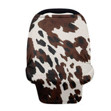 Wanyint Cows Print Car Seat Covers for Babies,Muslin Car Seat Covers Canopy Covers,Breathable Breastfeeding Scarf Nursing Cover