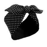 Hicarer Halloween Black Polka Dot Bow Headband Cute Bandana Retro Headband 50s Outfit Hair Headwrap with Wire Vintage Hair Acces