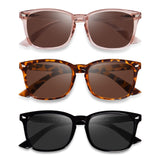 OPTOFENDY Reader Sunglasses for Women Men, Full Lens Outdoor Reading Sunglasses with Spring Hinge, UV400 Protection, 2.5