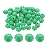 HARFINGTON 50pcs 20mm Medium Green Wood Beads 4.5mm Large Hole Round Wooden Loose Spacer Beads for Jewelry Making Necklace Brace