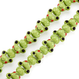 Bestewelry 25pcs Lime Green Frog Handmade Bunny Lampwork Beads Lovely Cartoon Animals Loose Spacer Beads for Bracelet Earrings J