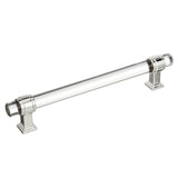 Amerock | Cabinet Pull | Clear/Polished Nickel | 6-5/16 Inch (160 Mm) Center To Center | Glacio | 1 Pack | Drawer Pull | Drawer