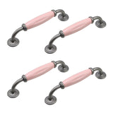 Geesatis 4 Pack Cabinet Pulls, PremiumZinc Alloy and Ceramics Handles for Home Decoration, Kitchen Cabinets, Drawers, Dressers,