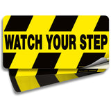 iSYFIX Watch Your Step Floor Decals Stickers - 24 Pack 10x5 Inch - Premium Self-Adhesive Vinyl, Laminated Anti-Slip, Water Resis