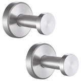 APLusee Brushed Nickel Bathroom Towel Hooks, 304 Stainless Steel Coat Hook 2 Pack, Heavy Duty Towel Hanger for Bathroom, Wall Mo