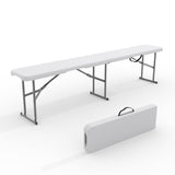 GarveeLife Portable Folding Bench 6 Foot, Plastic Foldable Bench HDPE BenchTop with Carrying Handle for Outdoor Picnic Camping P