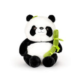Wanwu World Panda Stuffed Animal 9'' Soft Bear Plush Toys with Bamboo Stuffed Panda Plushies Cute Doll Gifts Black and White (9i