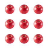 Elecrelive 200Pcs 8mm Round Red Painted Wood Beads Christmas Wooden Beads for Bracelet Necklace Craft Home Party Decoration