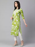Anni Designer Women'S Cotton Blend Chikankari Embroidered Straight Kurta (Zainab-Green-Vgt_4Xl_Green_Xxxx-Large),Green,4XL,Cotton Blend,Regular,