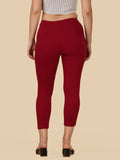 Wedani Women'S Solid Stretch Slim Fit Capri Pants (Medium Maroon),Maroon,28,Polyester,capri,