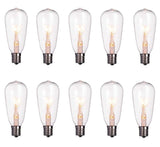 10 Pack Edison Light Bulbs Replacement, 7-Watt C9/E17 Intermediate Screw Base ST40 Clear Glass Light Bulbs, ST40 Vintage Replace