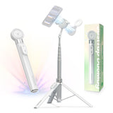 KraftGeek 67 Dual-Sided Magnetic Phone Tripod for iPhone MagSafe, Auto-Open Selfie Stick Tripod with Remote, Hidden Clamp, Porta